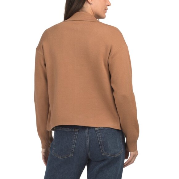 RIO & RIAN Lion Collared Neck Long Sleeve Zippered Sweater Jacket - Picture 2 of 2